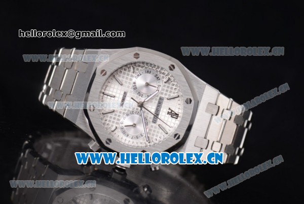 Audemars Piguet Royal Oak 41MM Seiko VK64 Quartz Stainless Steel Case/Bracelet with Silver Dial and Stick Markers - Click Image to Close
